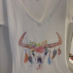 Cow skull V-Neck T-Shirt